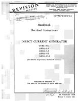 Overhaul Instructions for Direct Current Generator - Types 30B43-3-A, 30B43-7-A, 30B43-7-B, 30B43-17-A