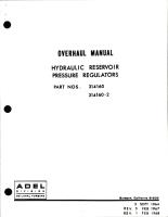 Overhaul Manual for Hydraulic Reservoir Pressure Regulators - Parts 314160 and 314160-2