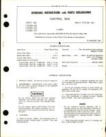 Overhaul Instructions with Parts Breakdown for Control Box - Parts 110433-02, 110433-03 and 110433-04