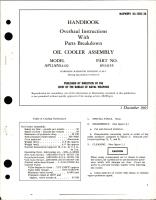 Overhaul Instructions with Parts Breakdown for Oil Cooler Assembly - Model AP12AN14-02 - Part 8534155