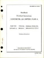 Overhaul Instructions for Class A Converter, 200 Ampere - Part 28VS200Y-13 - Type MS28126-1