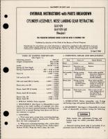 Overhaul Instructions with Parts for Nose Landing Gear Retracting Cylinder Assembly - 5547429 and 5547429-501