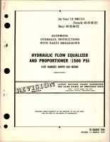 Overhaul Instructions with Parts Breakdown for Hydraulic Flow Equalizer & Proportioner (1500 PSI) - Parts 404999 and 405000