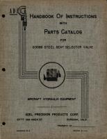 Instructions with Parts Catalog for Steel Seat Selector Valve - B 9588 