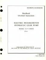 Overhaul Instructions for Electric Motor-Driven Hydraulic Gear Pump Model 111775 