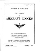Handbook of Instructions with Parts Catalog for Aircraft Clocks (Jaeger)