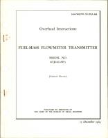 Overhaul Instructions for Fuel Mass Flowmeter Transmitter - Model 8TJ61GAB3 