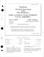 Overhaul Instructions with Parts Breakdown for Nose Landing Gear Steering Valve Assembly - Parts 373531-1, 373531-3, and 373531-5