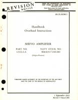 Overhaul Instructions for Servo Amplifier Part No. 12322-2-A