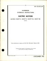 Overhaul Instructions for Electric Motors - Models BM517-2, -5, -5A, -5B