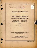 Illustrated Parts Breakdown for Electrically Driven Hydraulic Motorpump - Model EA-1045-037-1A 