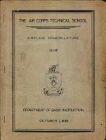 The Air Corps Technical School; Nomenclature for Aeronautics 