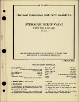 Overhaul Instructions with Parts Breakdown for Hydraulic Relief Valve - Part A407-3400 