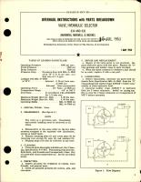 Overhaul Instructions with Parts Breakdown for Hydraulic Selector Valve - 834, 838
