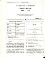 Overhaul Instructions with Parts Breakdown for Electric Motor Assembly - Model I.S. 13787 