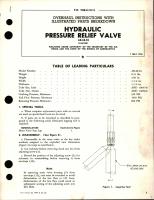 Overhaul Instructions with Illustrated Parts Breakdown for Hydraulic Pressure Relief Valve - AB-68-04