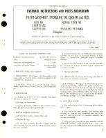 Overhaul Instructions with Parts Breakdown for Filter Assembly, Hydraulic Oil Cooler and Fuel Part No. 5447915-503, 5447915-505