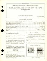 Overhaul Instructions with Parts for Manually Operated Rotary Shut Off Valve - Part 12138-10