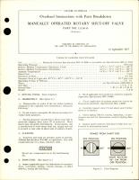 Overhaul Instructions with Parts for Manually Operated Rotary Shut Off Valve - Part 12138-10