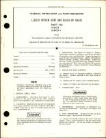 Overhaul Instructions with Parts Breakdown for Liquid Oxygen Vent and Build-Up Valve - Parts 10803 and 10803-1