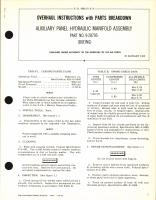 Overhaul Instructions with Parts Breakdown for Auxiliary Panel Hydraulic Manifold Assembly Part No. 9-28795