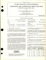 Overhaul Instructions with Parts Breakdown for Generator and Alternator Drive Gear Box - Parts 111-100-11 and 111-100-12 