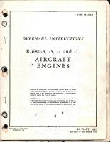 Overhaul Instructions for R-680-3, -5, -7, and -11 Engines