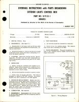 Overhaul Instructions with Parts for Exterior Lights Control Box - Part G-9145-1 