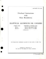 Overhaul Instructions Parts Breakdown for Elliptical Aluminum Oil Coolers - Parts 86354 and 96354-7 