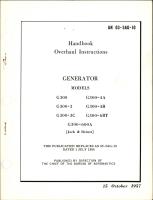 Overhaul Instructions for Generator - Models G300, G300-3, G300-3C, G300-4A, G300-4B, G300-6BT, and G300-600A