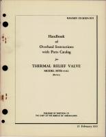 Overhaul Instructions with Parts Catalog for Thermal Relief Valve - Model MTR-4-02 