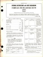 Overhaul Instructions with Parts Breakdown for Hose Reel Adjustable Lock Pin Cylinder Assembly - 3558548 