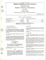 Overhaul Instructions with Parts Breakdown for Control Box Remote Throttle Positioning - CYLZ 4246-1