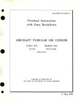 Overhaul Instructions with Parts Breakdown for Aircraft Tubular Oil Cooler Part No. 151529 Model No. OCTA100