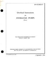 Overhaul Instructions for hydraulic Pumps 