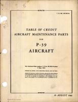 Table of Credit Aircraft Maintenance Parts for P-39
