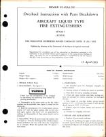 Overhaul Instructions with Parts Breakdown for Aircraft Liquid Type Fire Extinguishers 870317