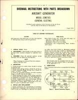 Overhaul Instructions with Parts Breakdown for Aircraft Generator - Model 2CM73C5