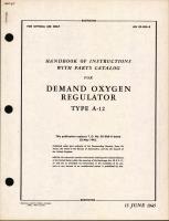 Handbook of Instructions with Parts Catalog for Demand Oxygen Regulator Type A-12