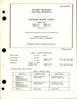 Overhaul Instructions with Parts Breakdown for Suction Relief Valve - Parts 38E03-2-A, 38E03-2-B, 38E03-3-A, and 38E03-3-B