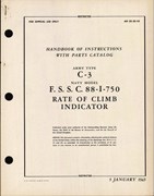 Handbook of Instructions with Parts Catalog for Type C-3 Rate of Climb Indicator