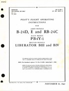 Pilot's Flight Operating Instructions for B-24D, E, and RB-24C