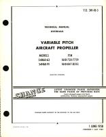 Overhaul for Variable Pitch Aircraft Propeller Models 54H60-63, 54H60-91