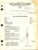 Overhaul Instructions with Parts Breakdown for Hydraulic Pressure Relief Valve - AB-4-01