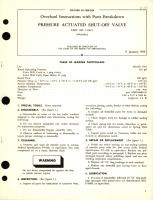 Overhaul Instructions with Parts Breakdown for Pressure Actuated Shut-Off Valve Part No. 131015 