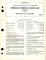 Overhaul Instructions with Parts Breakdown for Hydraulically Operated Air Shutoff Valve - Part 4-337-01