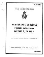 Maintenance Schedule Primary Inspection for Harvard 2, 2A, and 4