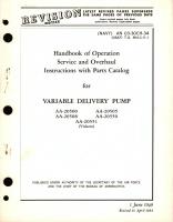 Operation Service and Overhaul Instructions With Parts Catalog for Variable Delivery Pump AA, AA-20500, AA-20508, AA-20551, AA-20505, AA-20550 