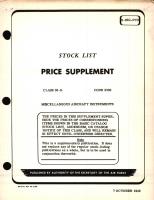 Stock List for Price Supplement Class 05-G Code 2300 for Miscellaneous Aircraft Instruments