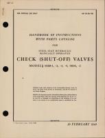 Handbook of Instructions with Parts Catalog for Steel Seat Hydraulic Manually Operated Check (Shut-Off) Valves 